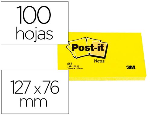 Bloco de notas adesivas post-it post-it amarelo 76 x 127 mm , Post-it , 8874 , 4064035065867